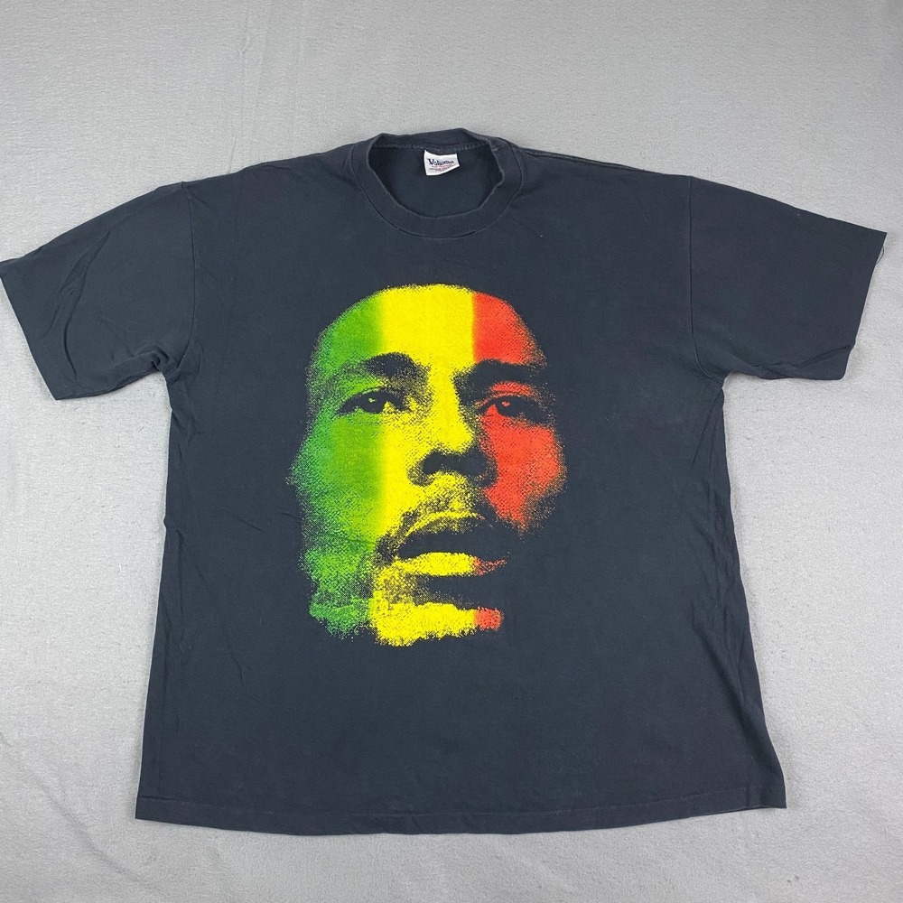 Vintage 1991 Bob Marley Big Face T Shirt XL Rasta Redemption Song